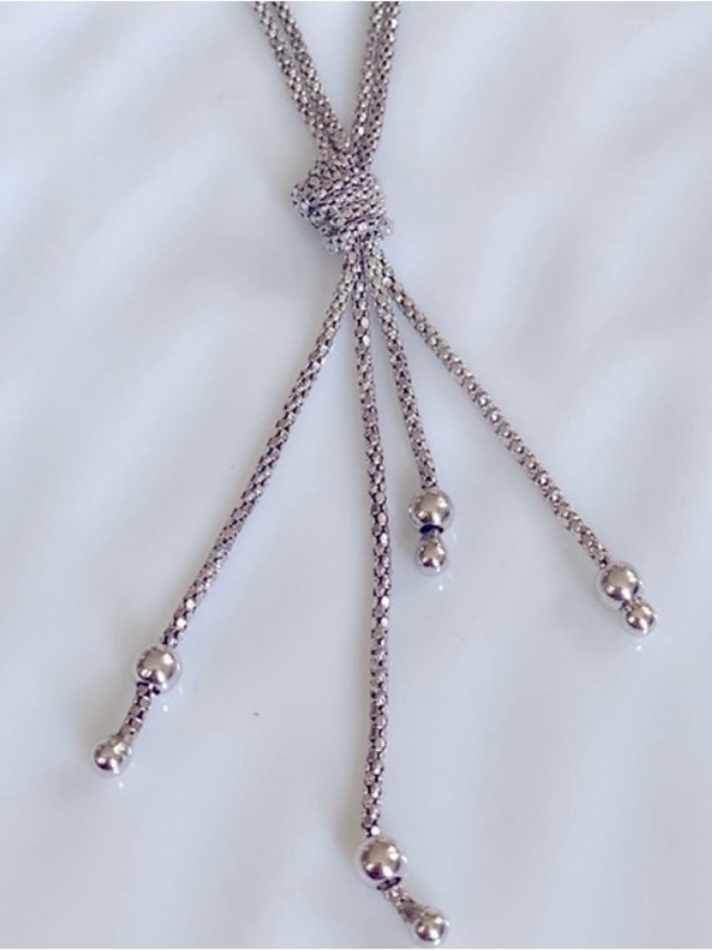Silpada sterling Knot Lariat Necklace  17” inches “Not your Corporate Tie” N1497 - Picture 4 of 10